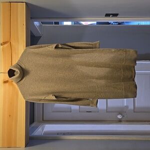 Oat colored size large turtleneck cashmere dress